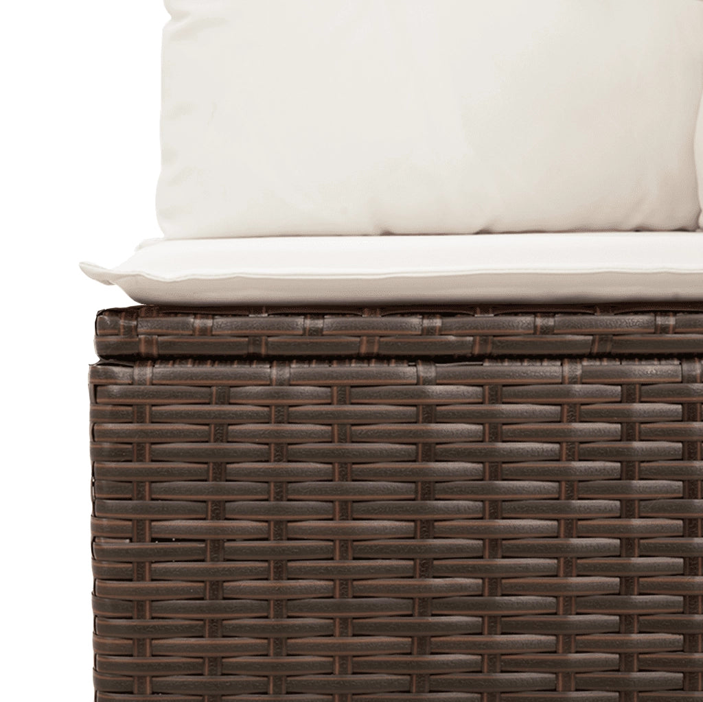 Set Divani da Giardino 10pz con Cuscini in Polyrattan Marrone 3253010