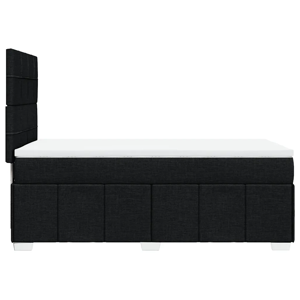 Letto singolo | Letto per adulti | Giroletto a Molle con Materasso Nero 100x200 cm in Tessuto