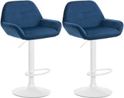 Set di 2 sgabelli da bar Braga velluto bianco 1