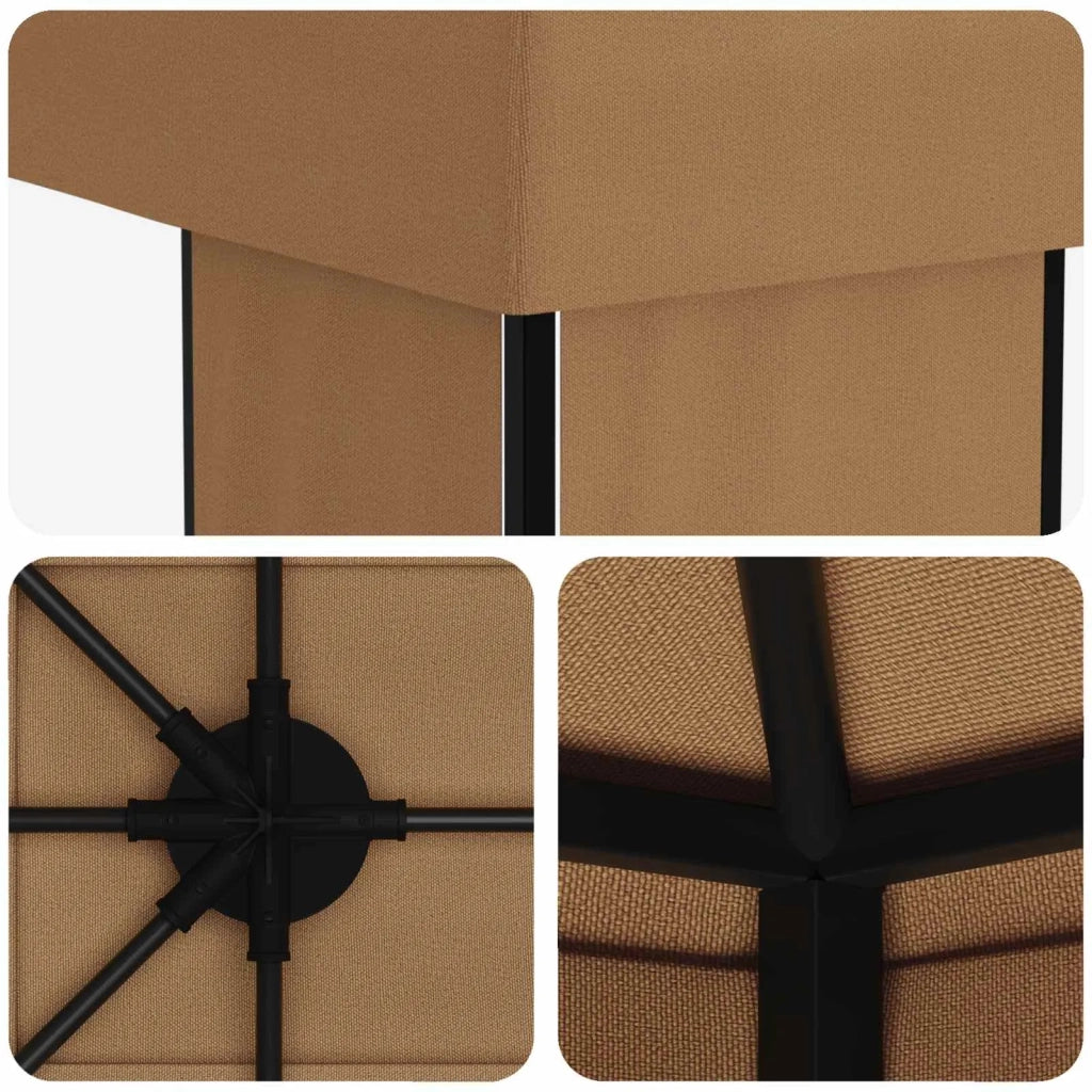 Gazebo da giardino 6 x 3 m Beige Poliestere e Acciaio 190 3376007