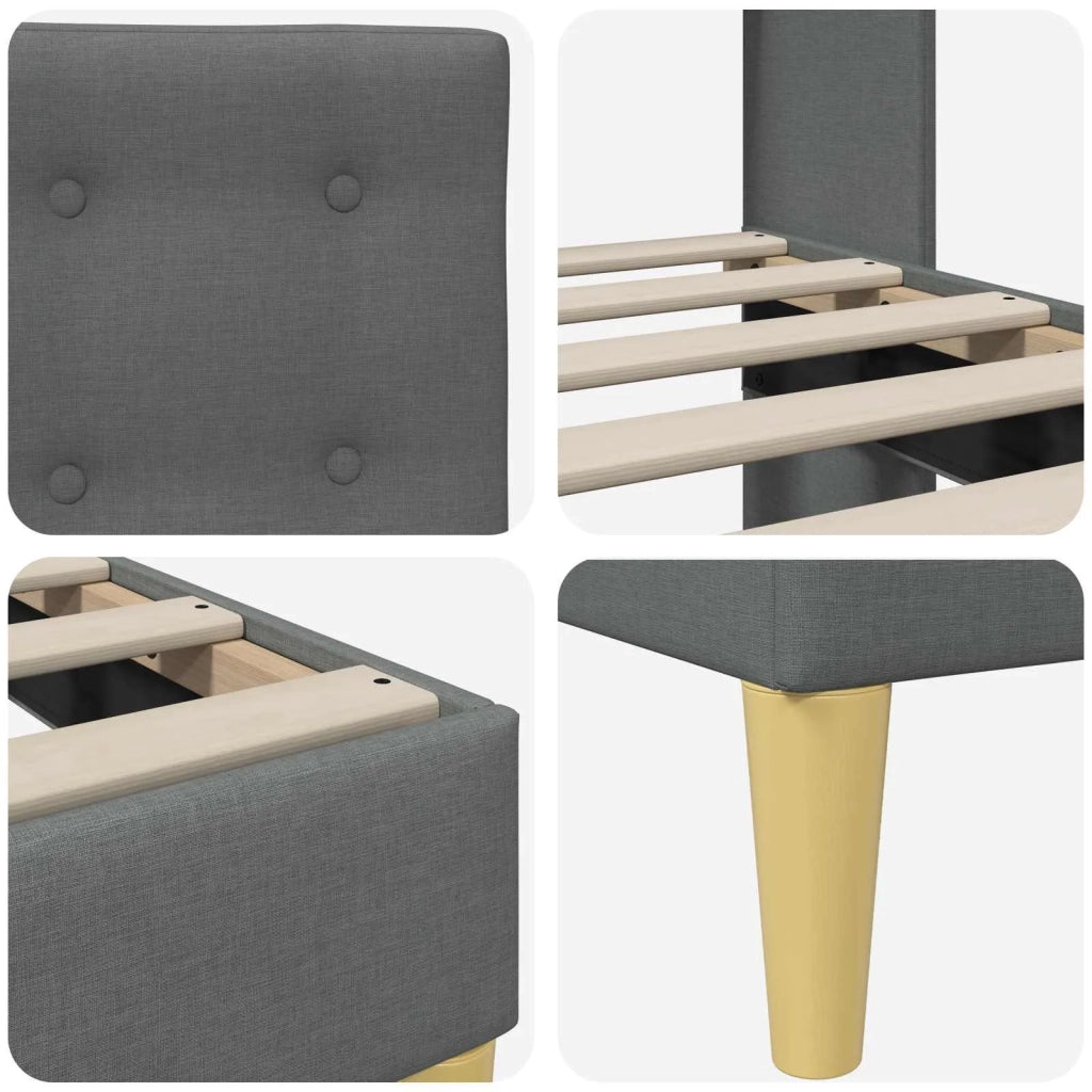 Struttura del letto Grigio Scuro 180 x 200 cm Tessuto 3414685