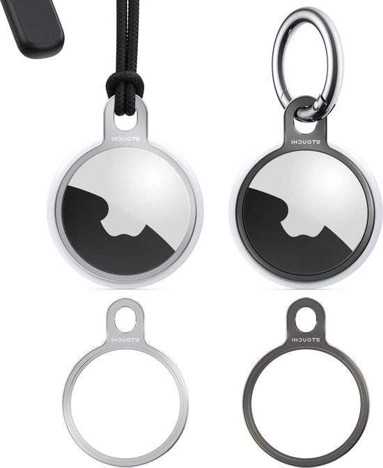 Custodia Chiave per AirTag 2 in 1 - 1 hanger chiavi 1 cinturino - Imbottitura semplice per AirTags Finder di Chiavi