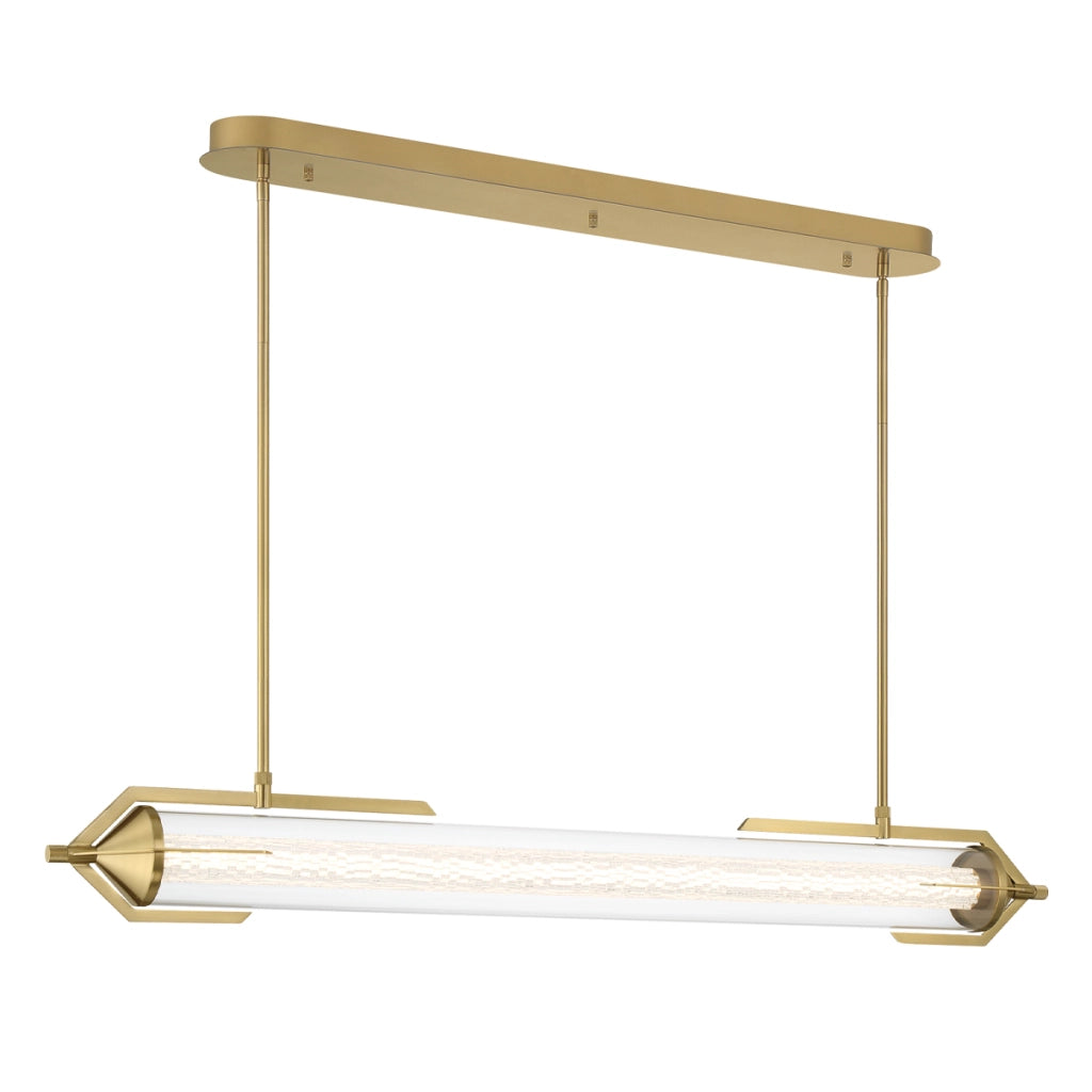 Lampada sospesa rétro oro tubo 122cm LED 38W Quintiesse