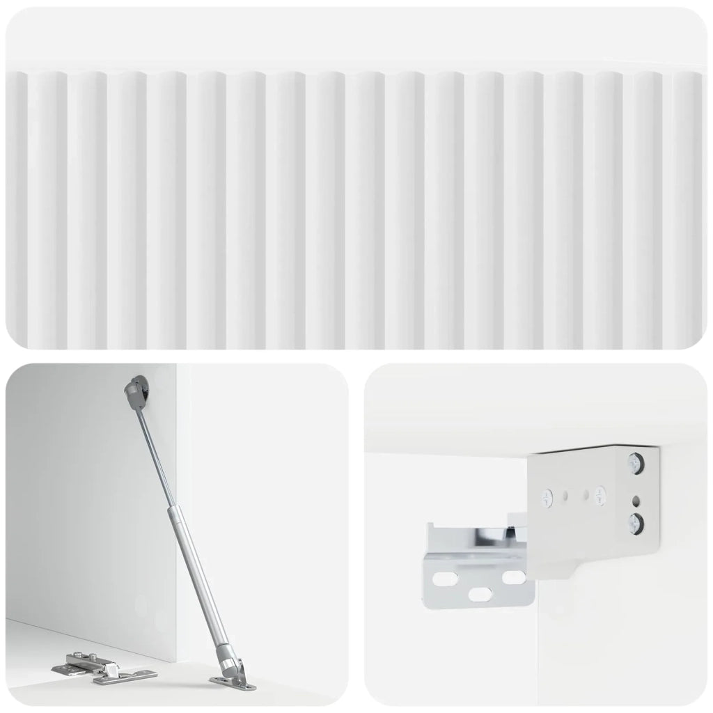 Mobile Porta TV da Muro Bianco Lucido 59,5 x 41 x 30 cm 898509