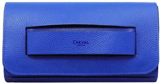 Clutch Firenze, pelle autentica, realizzato in Italia, blu