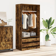 Armadio Rovere Fumo 100x50x200 cm in Legno Multistrato 815345