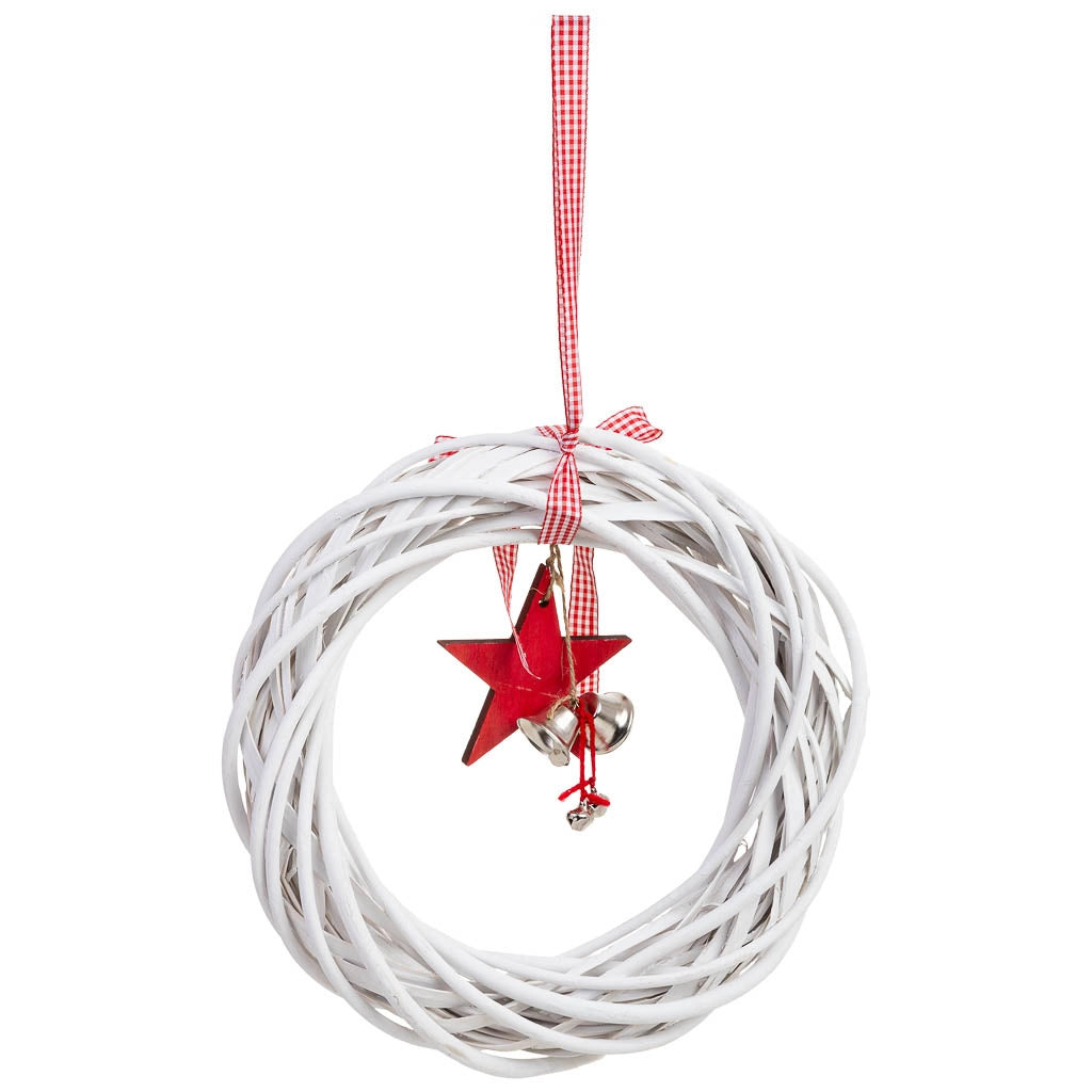 Decorazione ghirlanda in vimini da appendere D30x6h cm