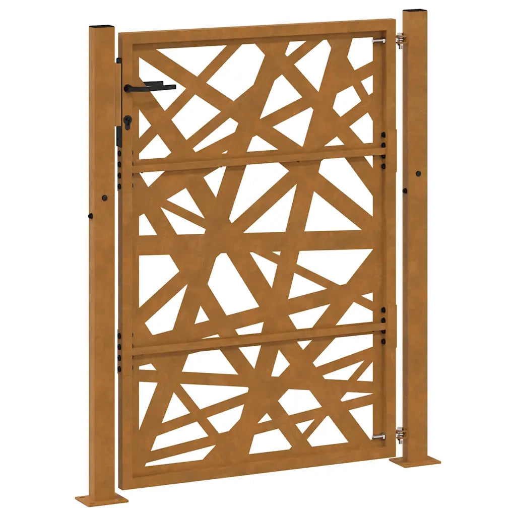 Cancello da Giardino 105x130 cm Acciaio Corten Design Leggero
