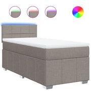 Letto singolo | Letto per adulti | Giroletto a Molle con Materasso Tortora 100x200 cm in Tessuto