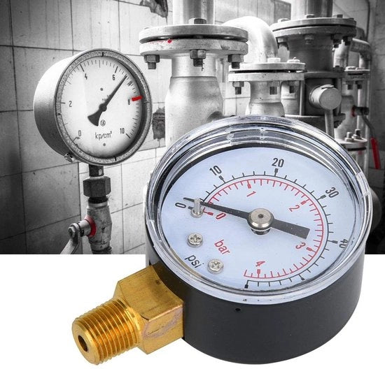 Drukmeter meccanico 1/8“ BSPT per manometro per aria e acqua - 300psi 20bar - Alta Qualità