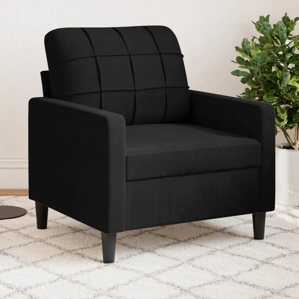 Divano Sedia-Poltrona Nero 60 cm Velluto 523017