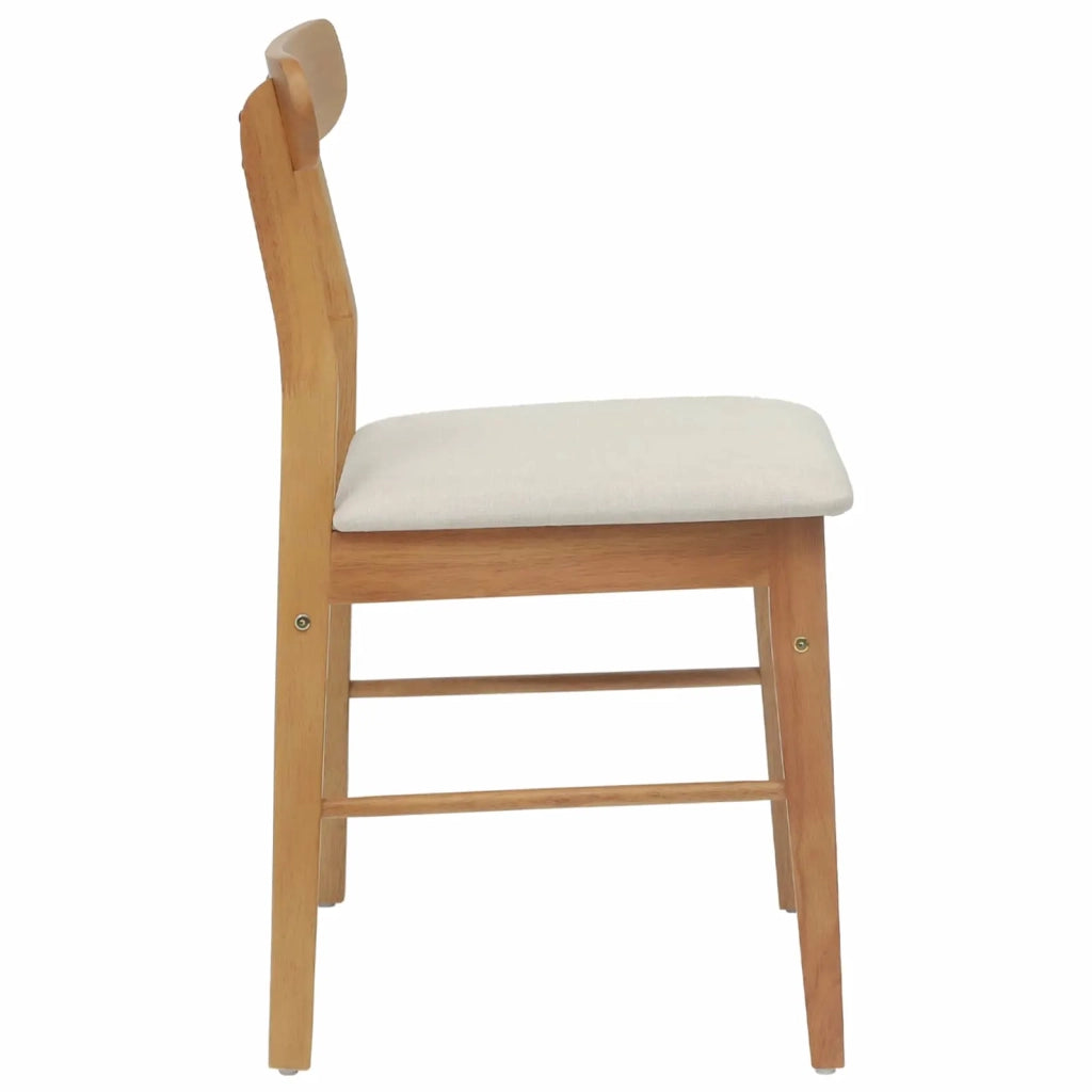 Sedia da pranzo 2 pcs Naturale e chiaro Legno di gomma solido 42020485