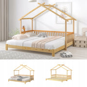 Letto per bambini 200x90 - Xylo - Estraibile a forma di casa sull'albero colore legno