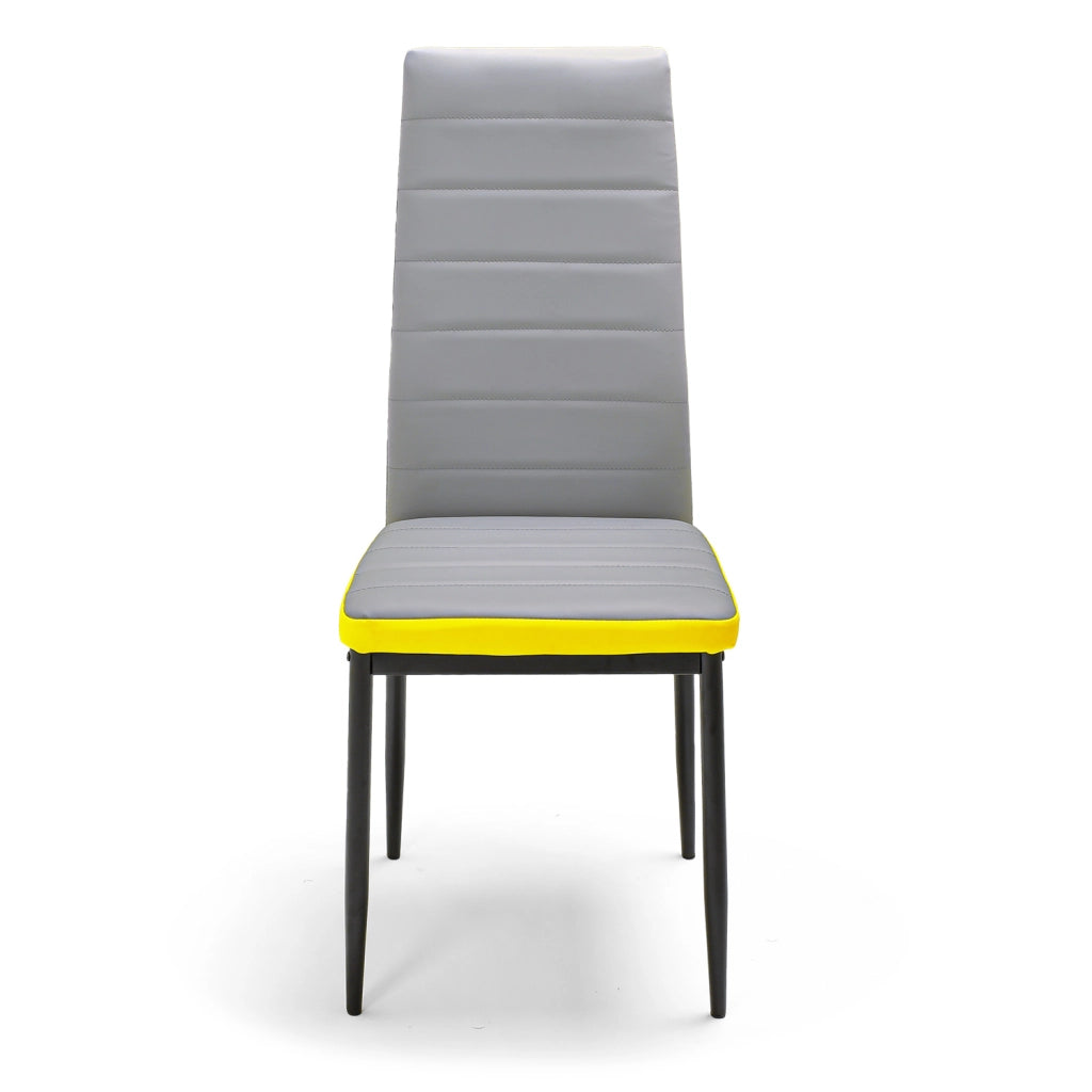 ATENE - Set di 6 sedie in letherette grigio