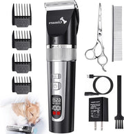 Taglia Capelli per Animali Professionale 7000 giri/min - Kit di Taglio Silenzioso per Animali con Funzionamento Senza Fili Ricaricabile - Include Set di Tagliapeli per Cani e Gatti