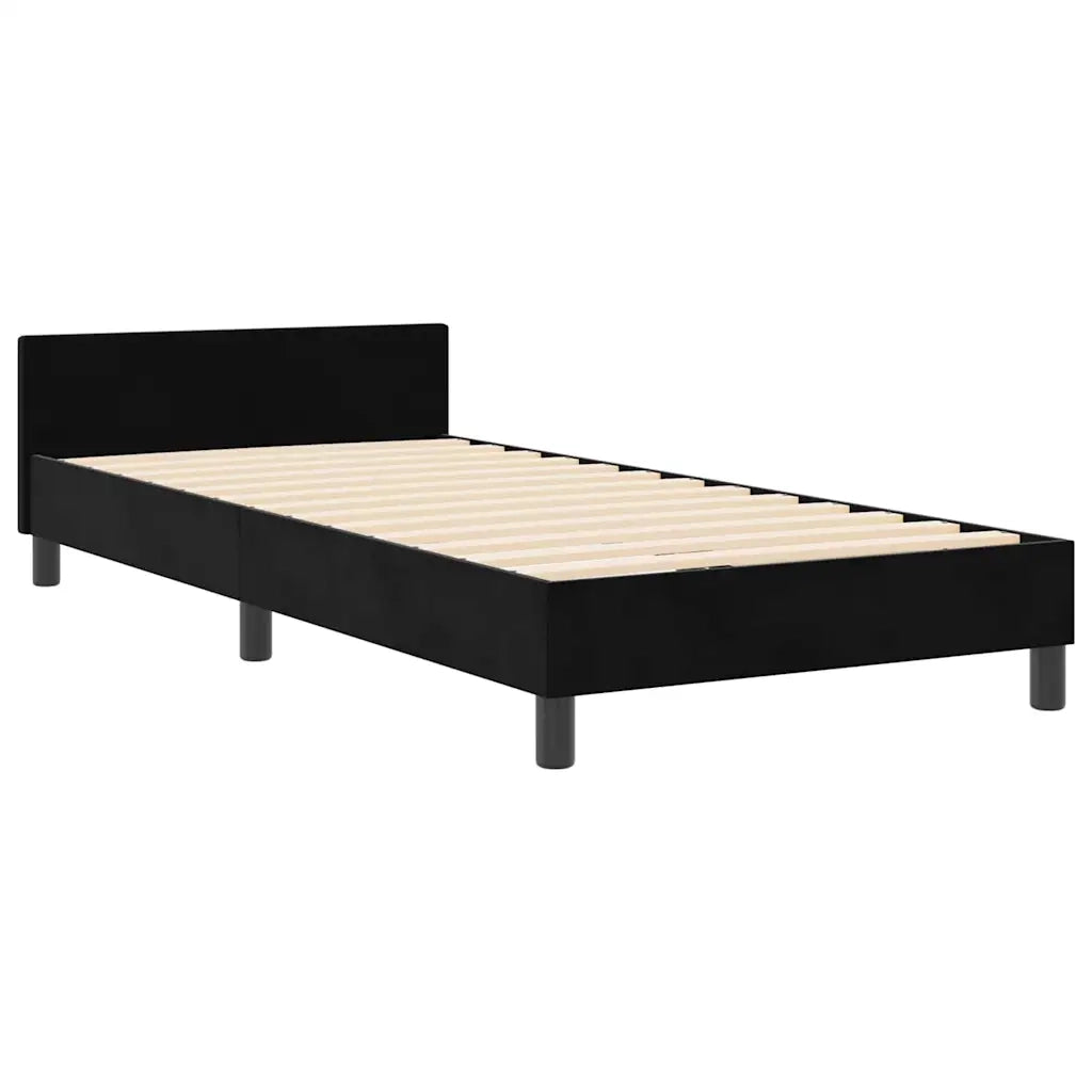 Letto a molle con testiera Nero 90 x 190 cm Velluto 3344845