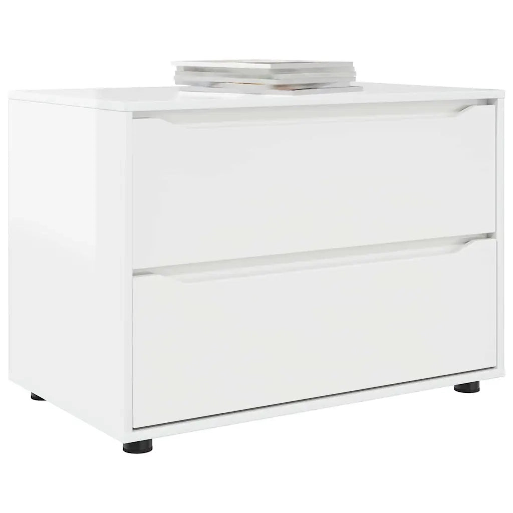 Armadio Bianco Lucido 80 x 48 x 57 cm Legno multistrato