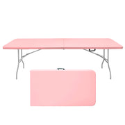 TAVOLO PIEGHEVOLE 244x76x73,6 cm Rosa in plastica e ferro