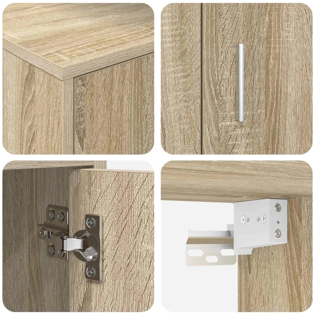 Set mobile TV 4 pz | Armadietto TV | Mobile Porta TV Rovere Sonoma Legno multistrato