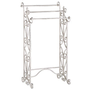 Portasciugamani bianco volutamente invecchiato con aspetto antico Rack indipendente Bagno Vintage Classico