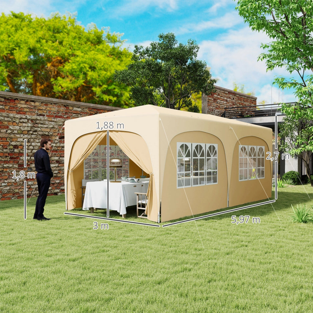Tonnelle pliante 3x6m ¨C zephmum ¨C Sable, UPF50+, con sacco e sacchetti di sabbia
