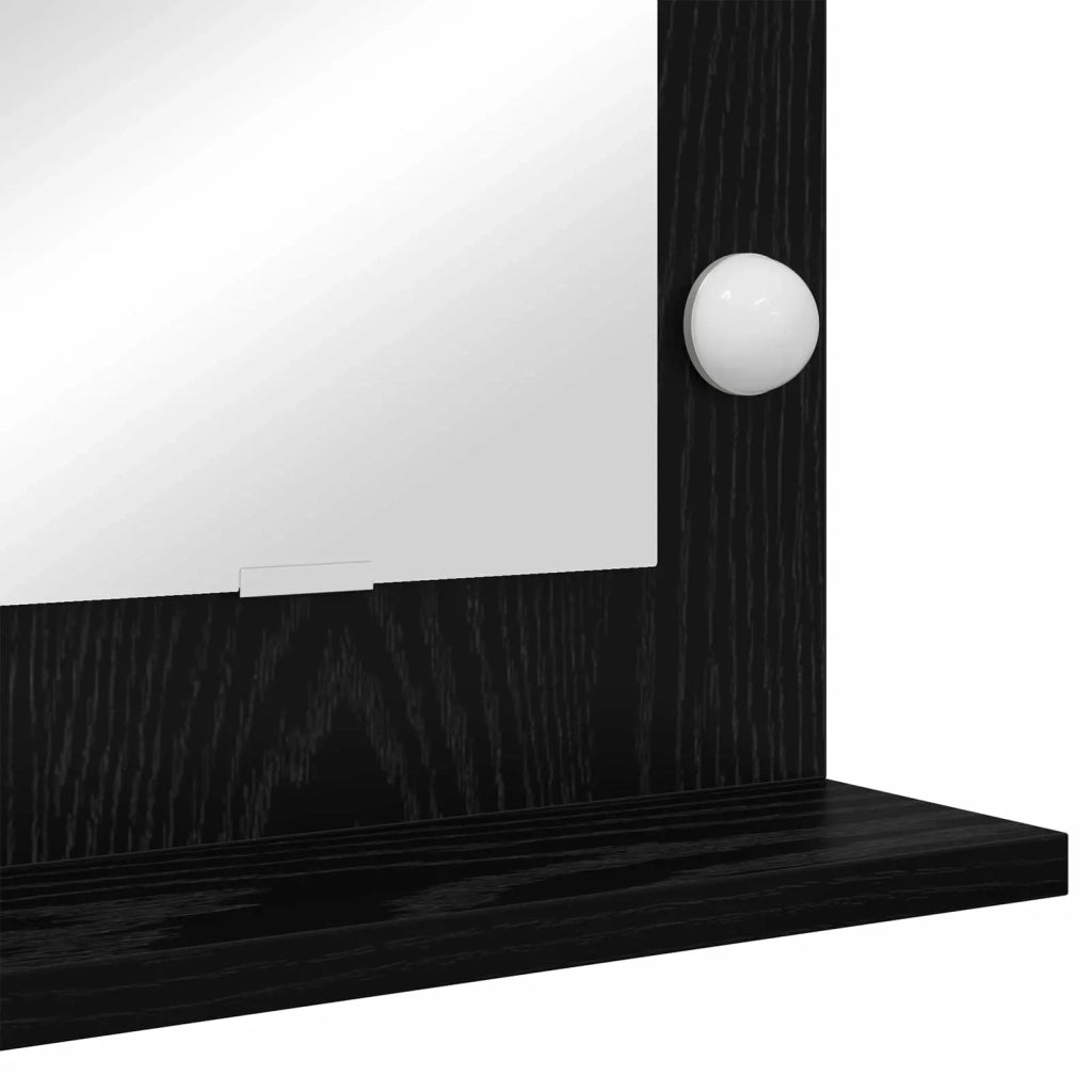 Specchio da Vanità Rettangolare Rovere Nero 60 x 55 x 18 cm 868286