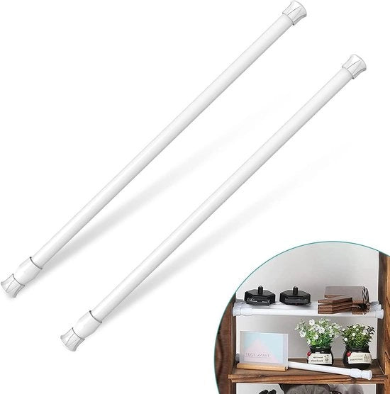 Manubrio estensibile per tende senza perforazione - 40-70 cm - Bianco