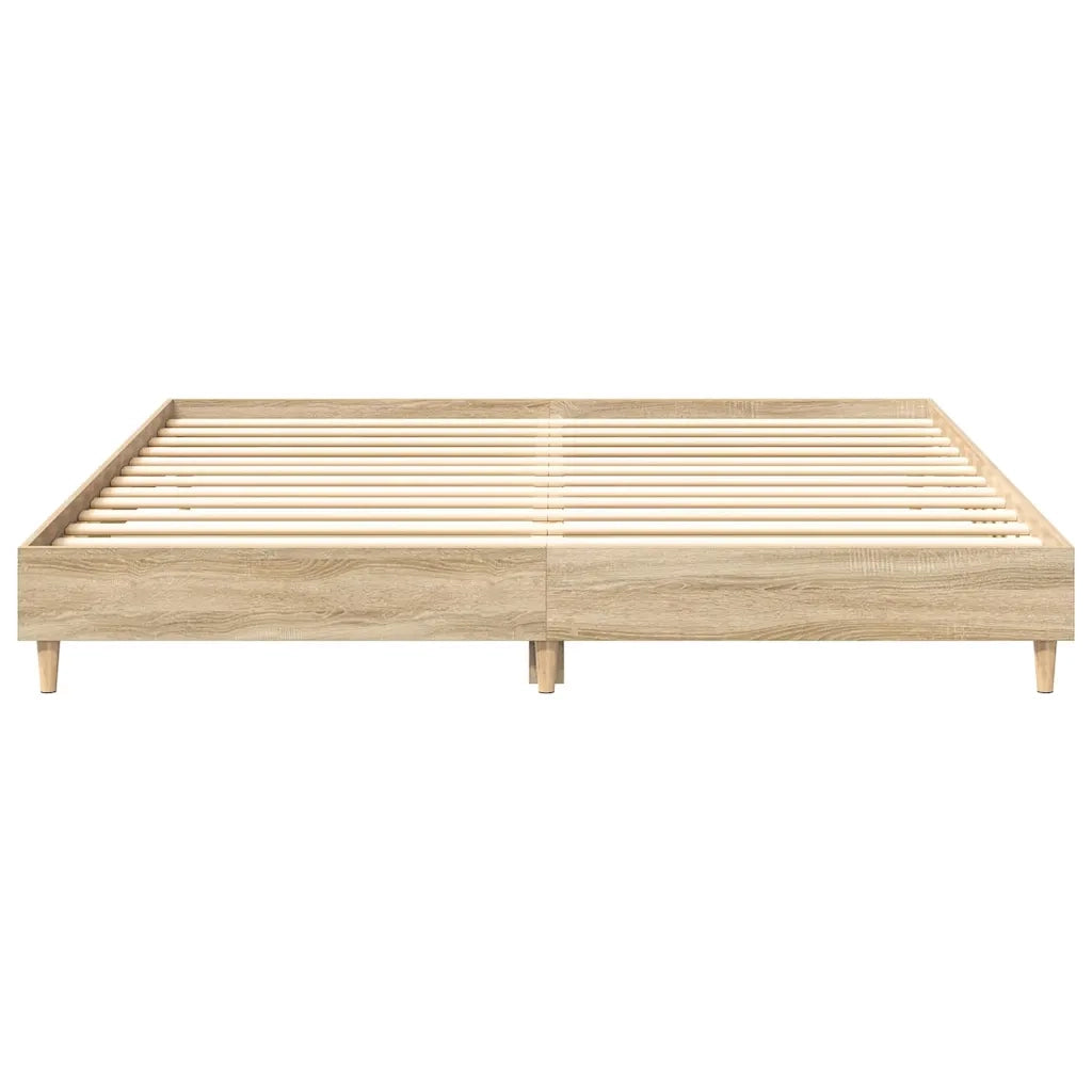 Letto matrimoniale | Letto per adulti | Giroletto senza Materasso Rovere Sonoma 160x200cm in Truciolato