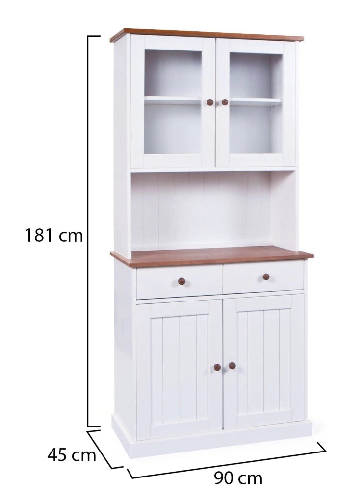 Madia Pattada, Credenza 2 Cassetti, 90x45x190h cm Bianco