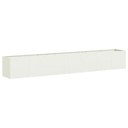 Fioriera | Cassetta per fiori | Vaso Bianca 280x40x40 cm in Acciaio Laminato a Freddo