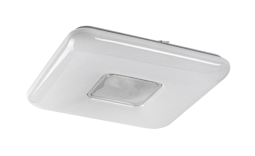 Plafoniera LED quadrata 44cm 72W telecomando cromata Rabalux