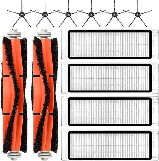 Set di 12 accessori per robot aspirapolvere compatibili con Roborock S5 / S5 Max / S6 / S6 Maxv / P5 / T6 / T7 - parti di ricambio - 2 set di spazzole principali, 4 filtri HEPA, 6 spazzole laterali