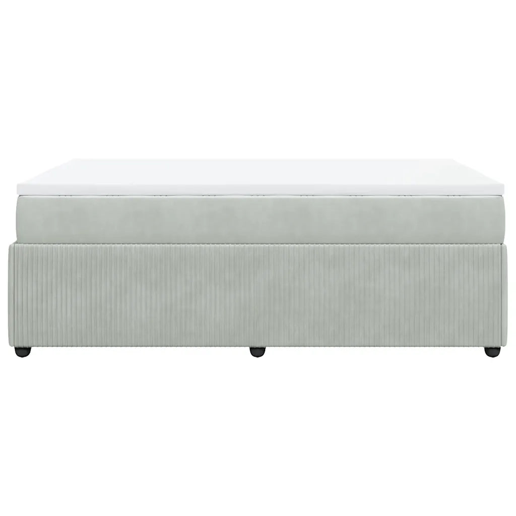 Giroletto a Molle con Materasso Grigio Chiaro 120x190cm Velluto 3285626