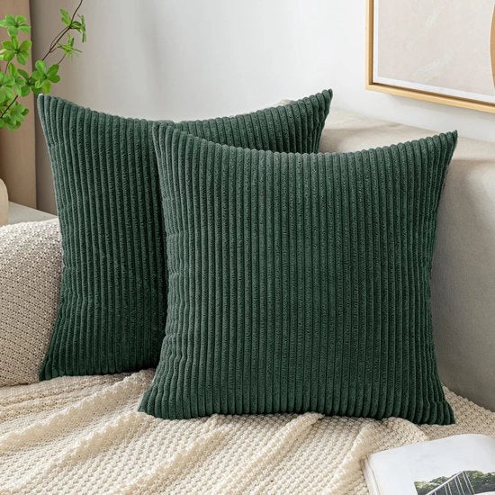 Copricuscino corduroy 45 x 45 cm copricuscini per divano copricuscino per sedia copricuscino decorativo morbido per divano soggiorno camera da letto set di 2 verde scuro