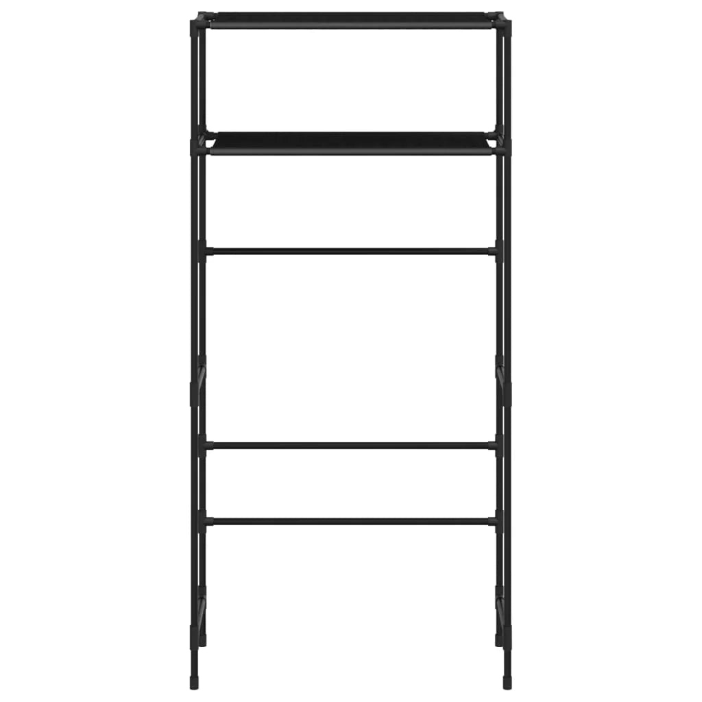 Scaffale portaoggetti a 2 ripiani per lavatrice ferro nero 02_0005446