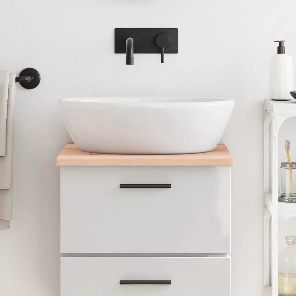 Piano Bagno 40x60x2 cm in Legno Massello Non Trattato 3156002