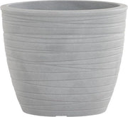 Vaso per piante da giardino in acciaio inossidabile - Grande vaso per piante da esterno, colore grigio, modello Andorra 38.