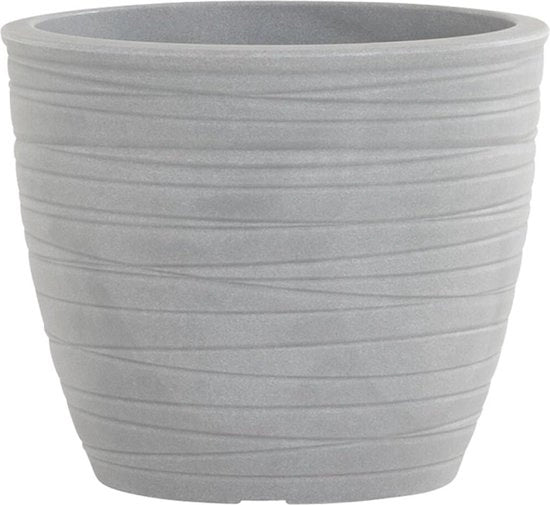 Vaso per piante da giardino in acciaio inossidabile - Grande vaso per piante da esterno, colore grigio, modello Andorra 38.