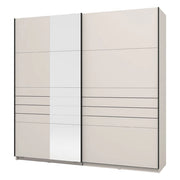 Armadio Camera da Letto Spartano, Guardaroba Grande Appendiabiti, 220x217.5h cm Bianco Crema