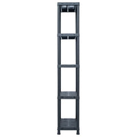 Scaffali 5 pz Nero 125 kg 60x30x180 cm in Plastica 276258