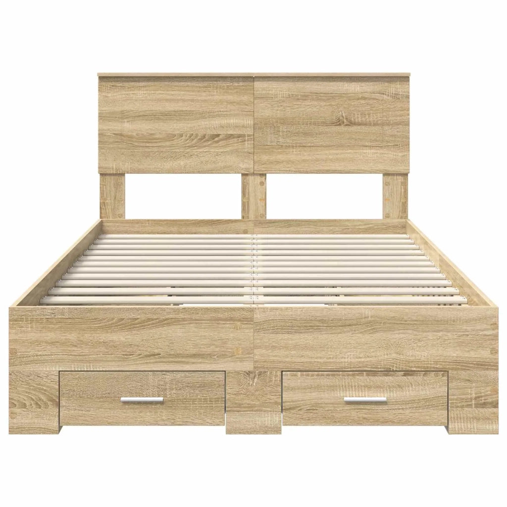 Struttura del letto con testiera Rovere Sonoma 120 x 200 cm 3408292
