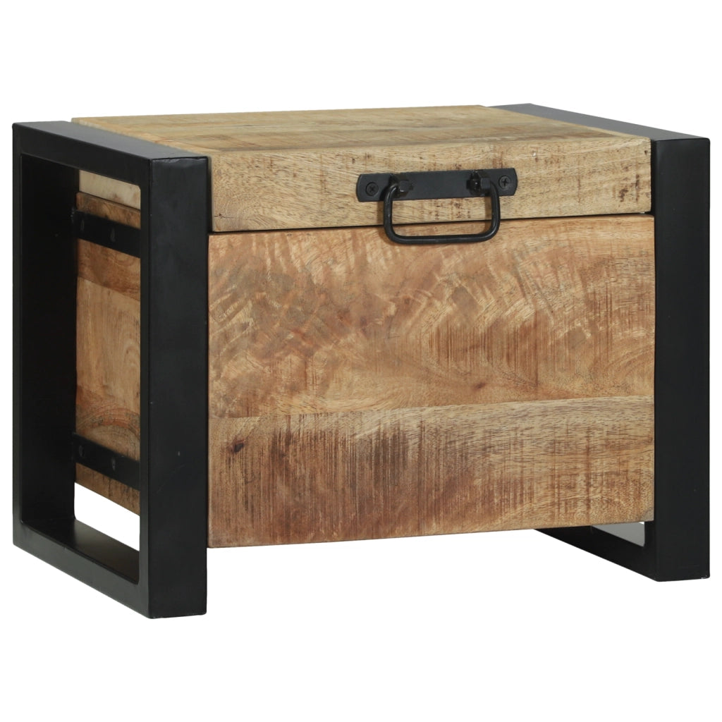 Bauli di stoccaggio  40x30x30cm in legno massello di mango e metallo