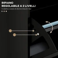 Scarpiera Moderna con 3 Cassetti Ribaltabili per 15 Paia di Scarpe e Ripiano Regolabile, 54x24x117.5cm, Nero