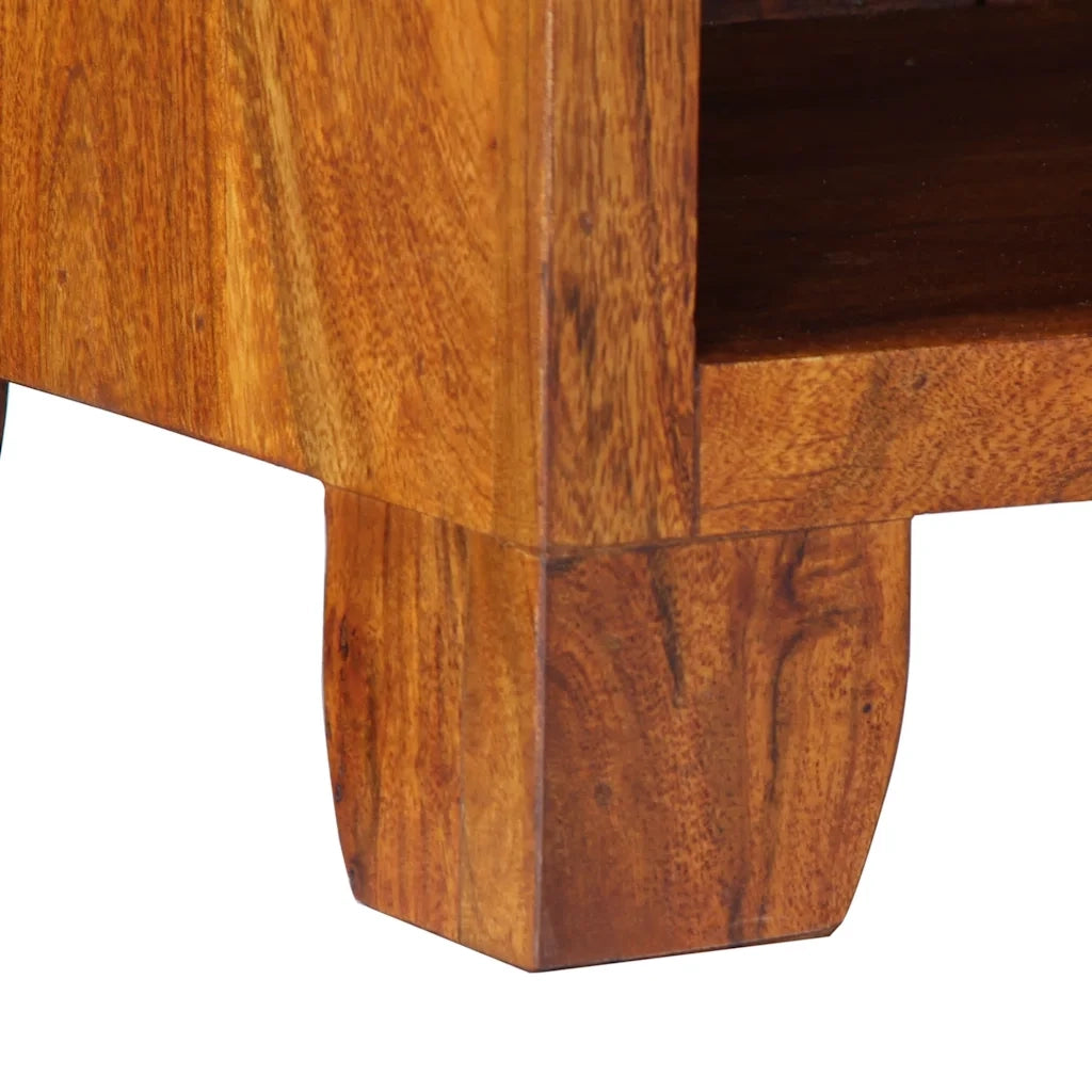 Comodini 2 pz-Set di 2 Tavolino da notte 40x35x45 cm in Legno Massello di Acacia