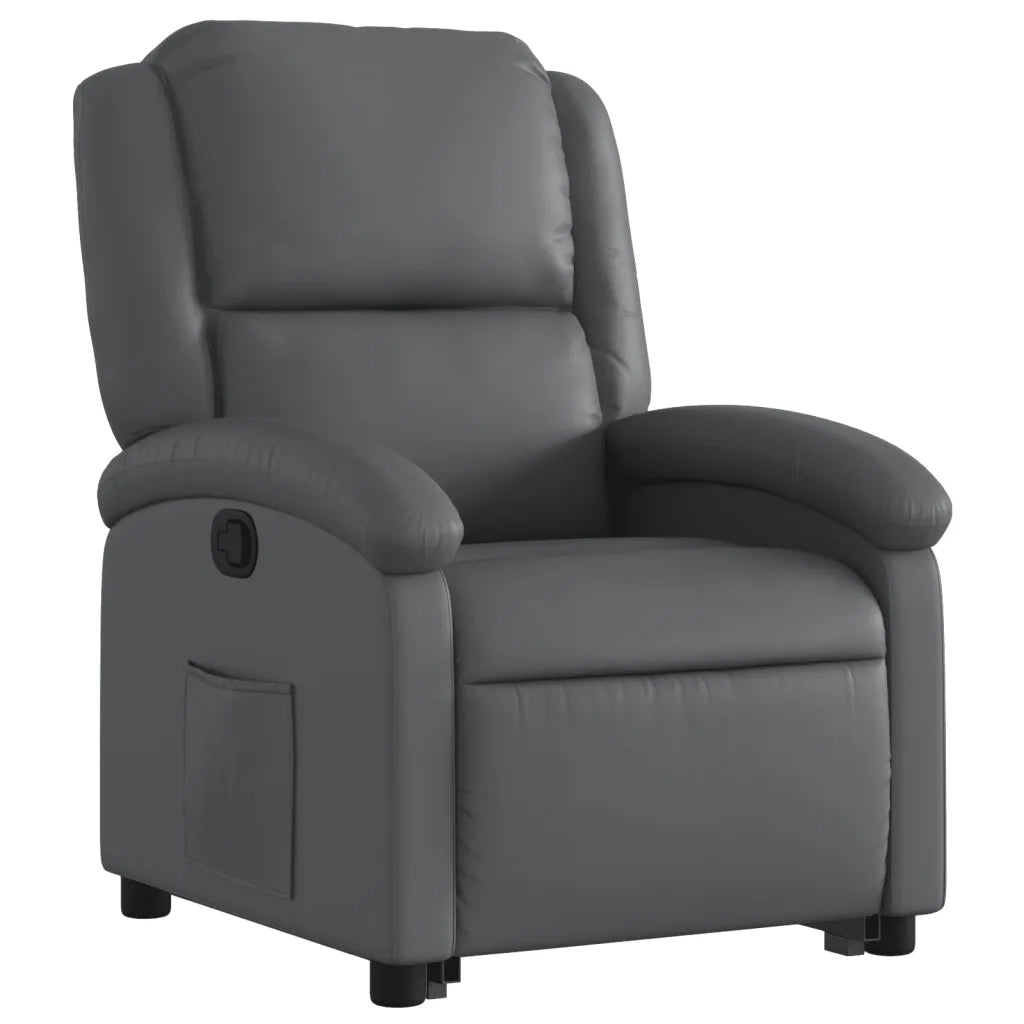 Poltrona Alzapersona Reclinabile Grigio in Similpelle 3204229