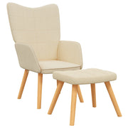 Poltrona Relax con Poggiapiedi Crema in Tessutocod mxl 126679