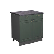 Mobiletto base per cucina Fame-Line Verde-oro rustico/Antracite 80 cm, PL Antracite Vicco