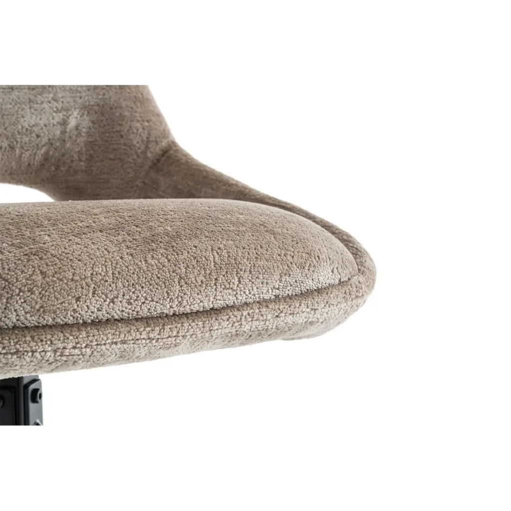 Set di 2 sedie YUMENA - Tessuto taupe - Piedi in metallo - Design compatto - Eleganza senza tempo e confortevole
