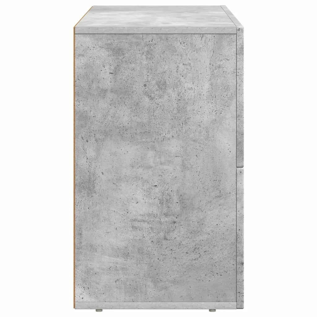 Credenza | Madia | Buffet da pranzo | Armadio da pranzo Grigio cemento 80.5 x 35 x 59 cm Legno multistrato