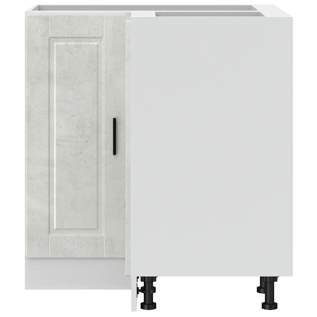 Base ad Angolo Cucina-Mobile Angolare da Cucina Porto Grigio Cemento in Legno Multistrato